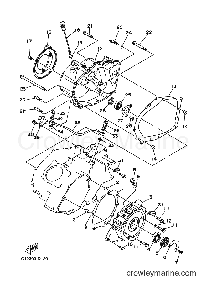 2005 ATV YFM400FW - YFM400FW (1C13) [010] - CRANKCASE COVER 1