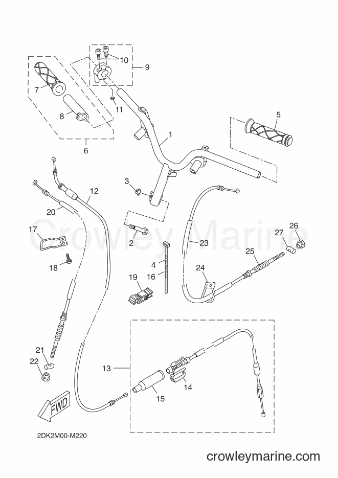 Yamaha Motors YN50EM (2JD3) [010] - STEERING HANDLE & CABLE