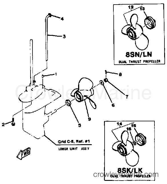 Yamaha Motors 8SK - LOWER DRIVE 2