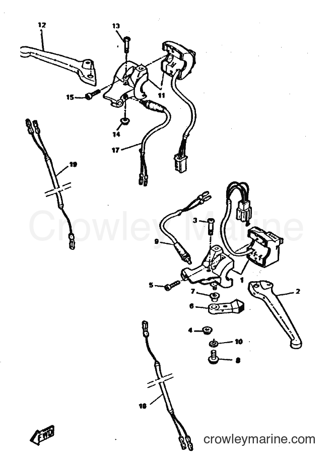Yamaha Motors CW50 (4RW2) [010] - HANDLE SWITCH & LEVER