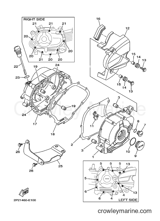 2007 Scooter T110SEC - T110SEC (30C1) [010] - CRANKCASE COVER 1