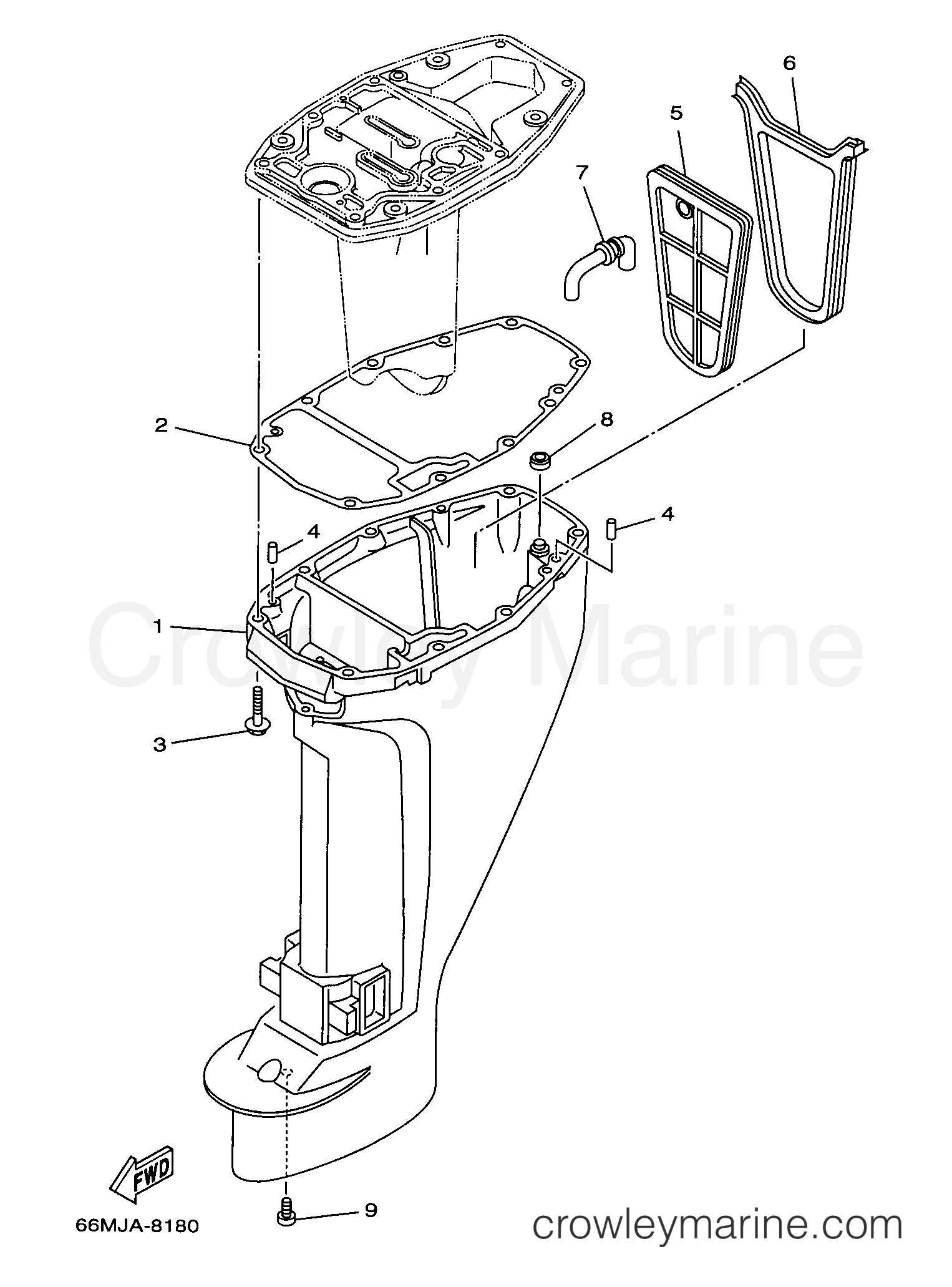 Yamaha Motors F15MLHX - UPPER CASING