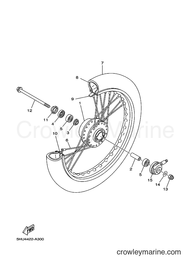 2002 Scooter T105E - T105E (5HU4) [010] - FRONT WHEEL FOR DISK BRAKE