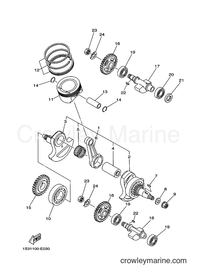 2008 ATV YFM700R - YFM700R (1S3K) [010] - CRANKSHAFT & PISTON