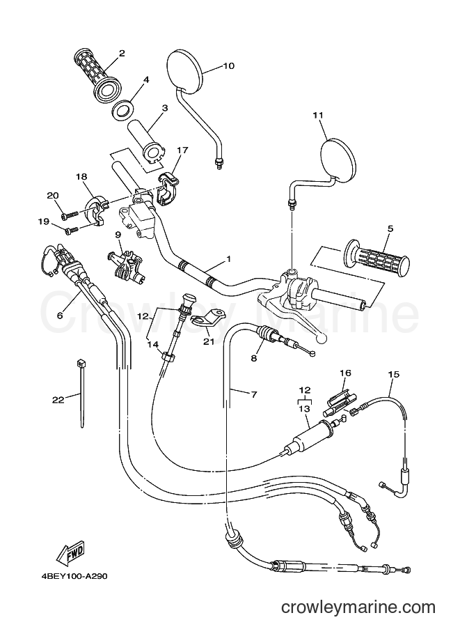 2006 Dirt Bike XT225 - XT225 (5RKE) [010] - STEERING HANDLE & CABLE