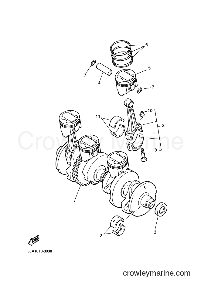 1999 Street Bike XJR1300 - XJR1300 (5EA2) [030] - CRANKSHAFT & PISTON
