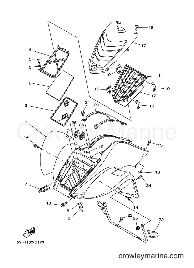 2005 ATV YFM50 - YFM50 (5YF4) [010] - FRONT FENDER