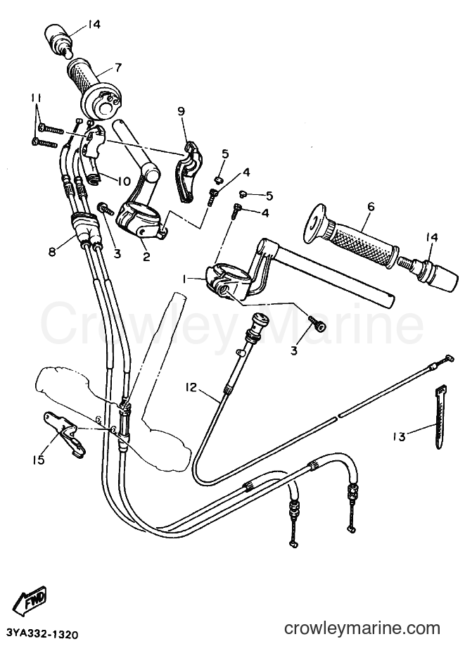 1991 Sport Bike FJ1200 - FJ1200 (3XW1) [999] - STEERING HANDLE & CABLE