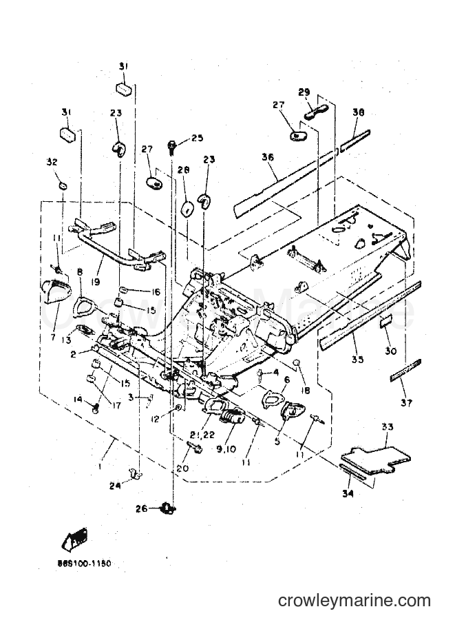 1991 Snowmobile EX570E - EX570E (88S1) [020] - FRAME