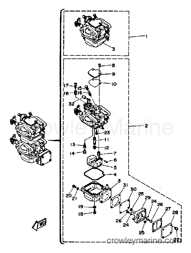 Yamaha Motors 25ESHP - CARBURETOR