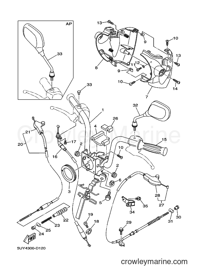 Yamaha Motors EA06 PASSOL (5UY4) [020] - STEERING HANDLE & CABLE