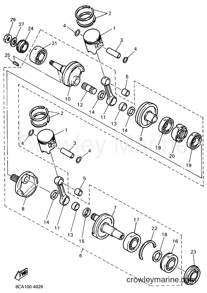 Yamaha Motors VX600 (8CD2) [010] - CRANKSHAFT & PISTON