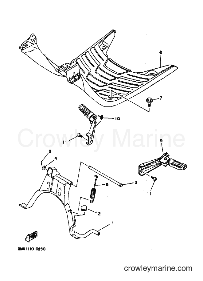 1990 Scooter CW50T - CW50T (3MX2) [010] - STAND & FOOTREST