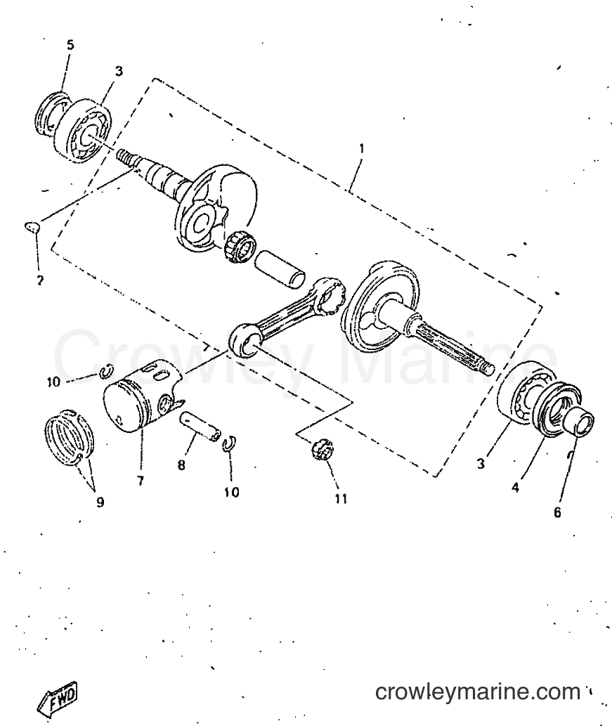 1998 Scooter CY50R - CY50R (3WG7) [999] - CRANKSHAFT & PISTON