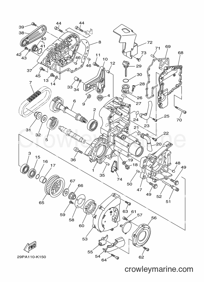 2011 Cruiser XV1900CU - XV1900CU (29PC) [010] - MIDDLE DRIVE GEAR