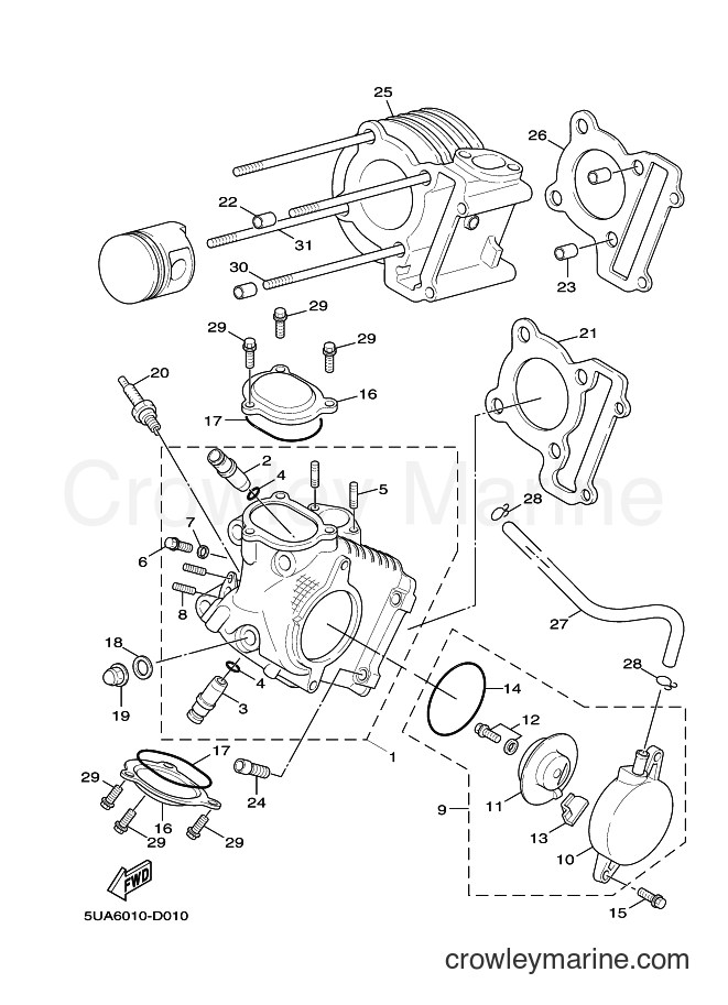 2006 Scooter XC125 - XC125 (5MLA) [010] - CYLINDER HEAD