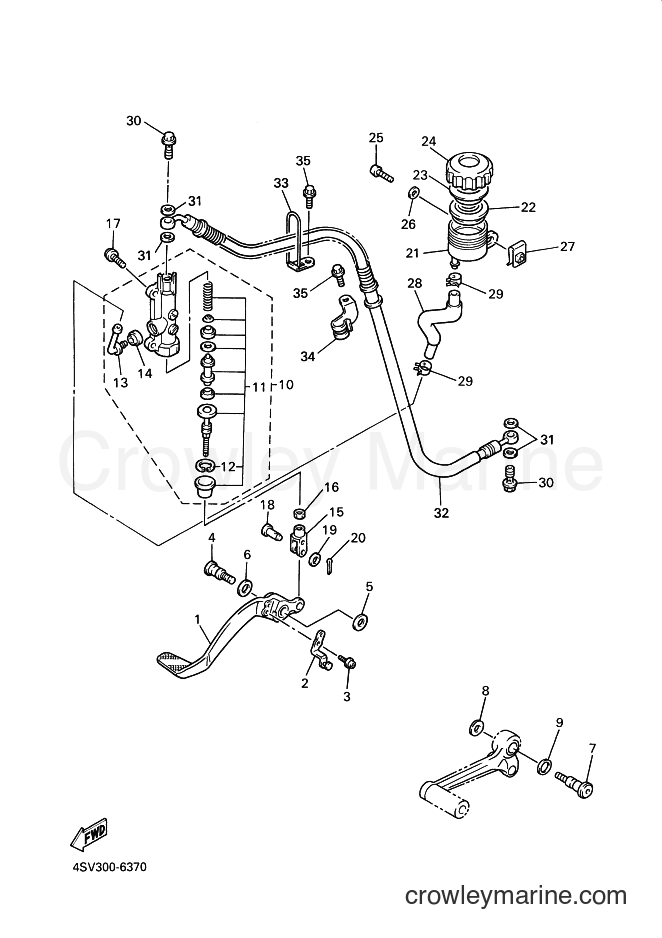 2000 Sport Bike YZF1000R - YZF1000R (4VF4) [010] - REAR MASTER CYLINDER