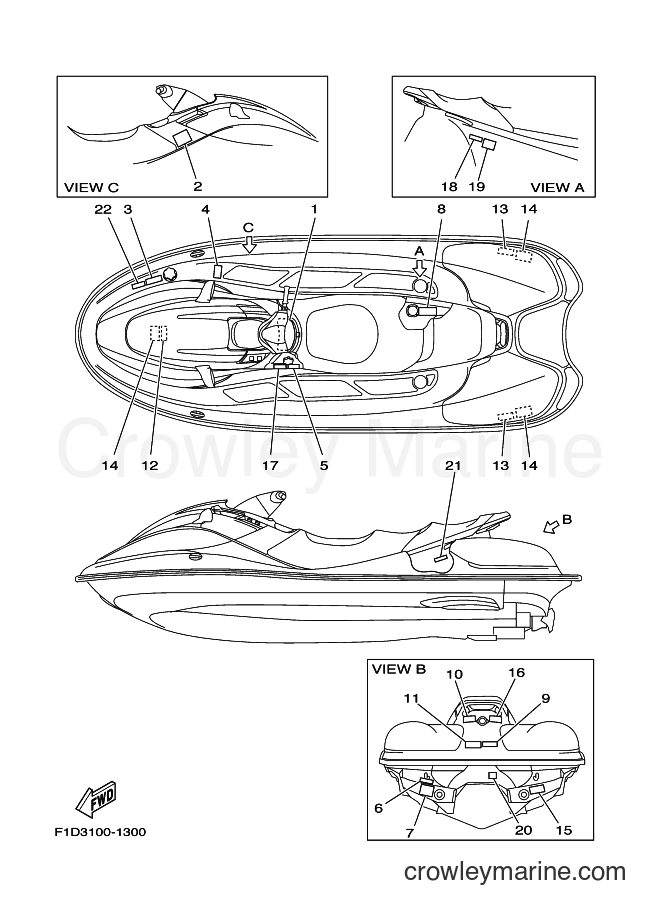 Yamaha Motors JET FOR SV1200 (68X1) [02B] - IMPORTANT LABELS