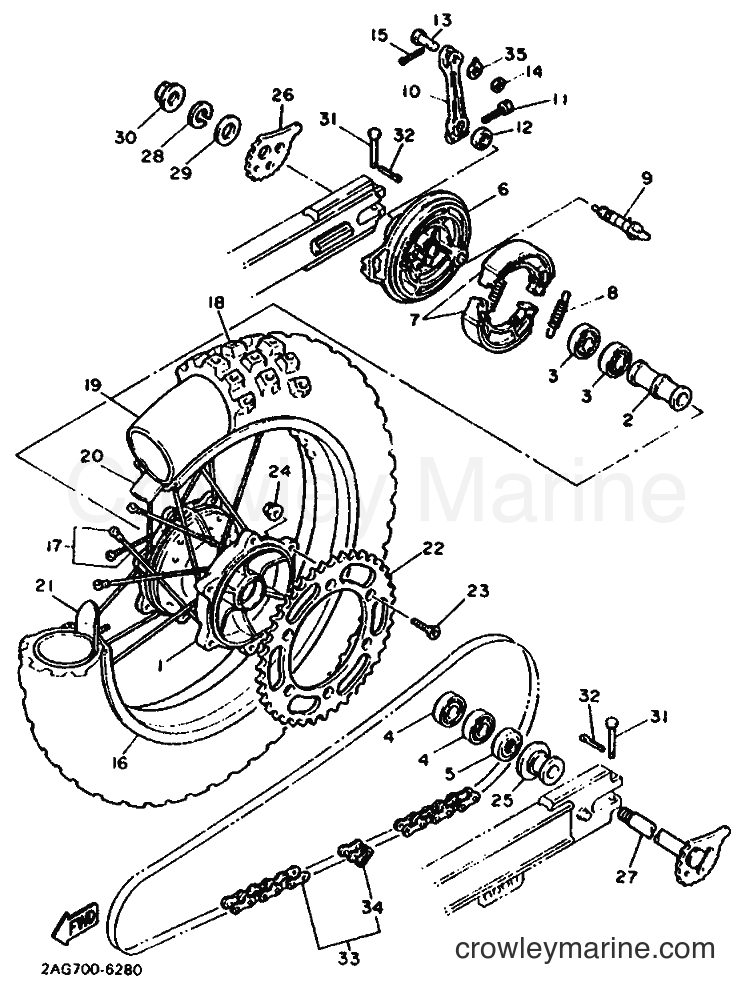 1991 Dirt Bike TT600 - TT600 (3SW3) [010] - REAR WHEEL