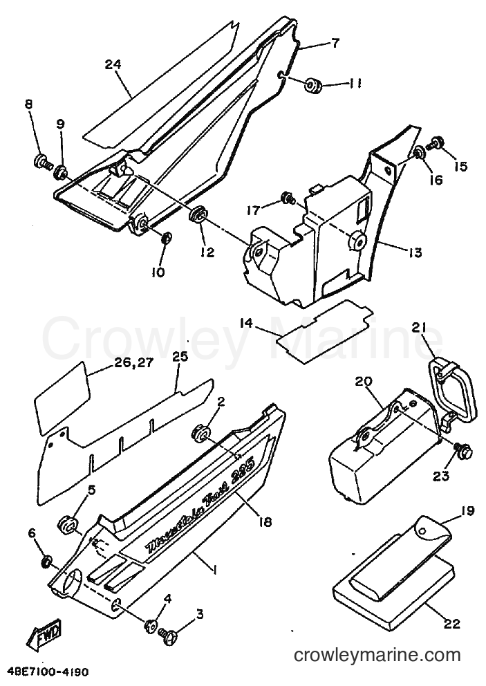 1994 Dirt Bike XT225 - XT225 (4BE9) [010] - SIDE COVER