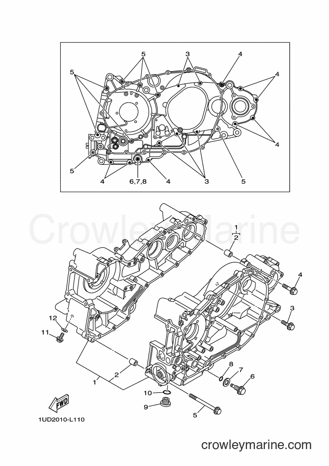 2012 Maxi-Scooter XP500 - XP500 (1UD2) [010] - CRANKCASE