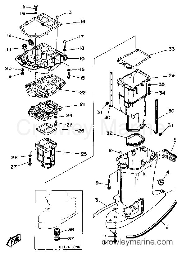 Yamaha Motors 200ETLD-JD - UPPER CASING