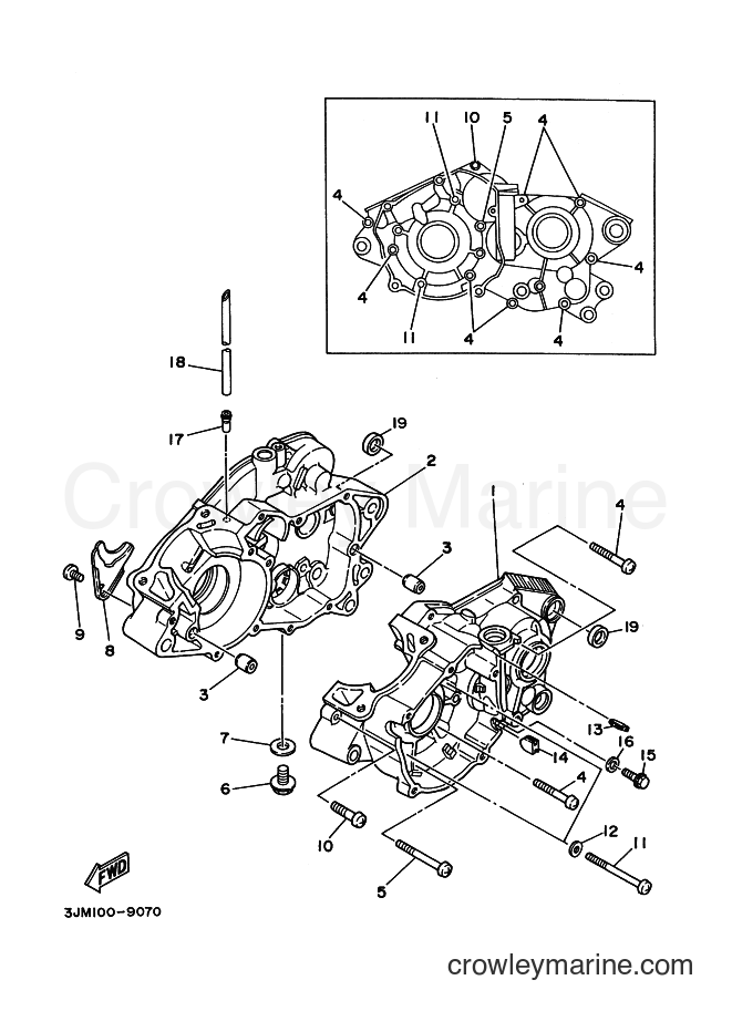 1992 ATV YFS200 - YFS200 (3JM8) [010] - CRANKCASE