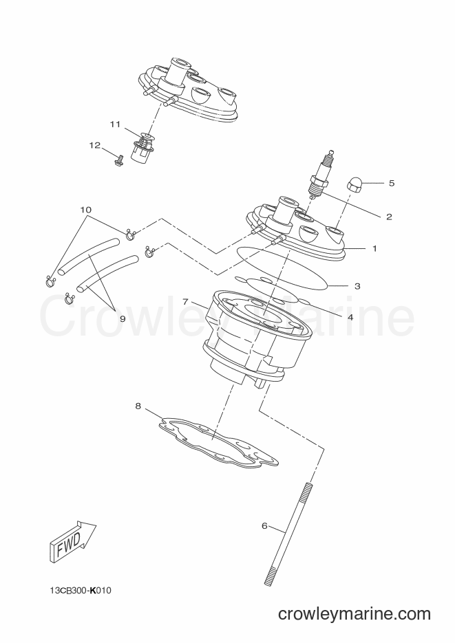 2011 Scooter DT50RSM - DT50RSM (14PC) [020] - CYLINDER HEAD