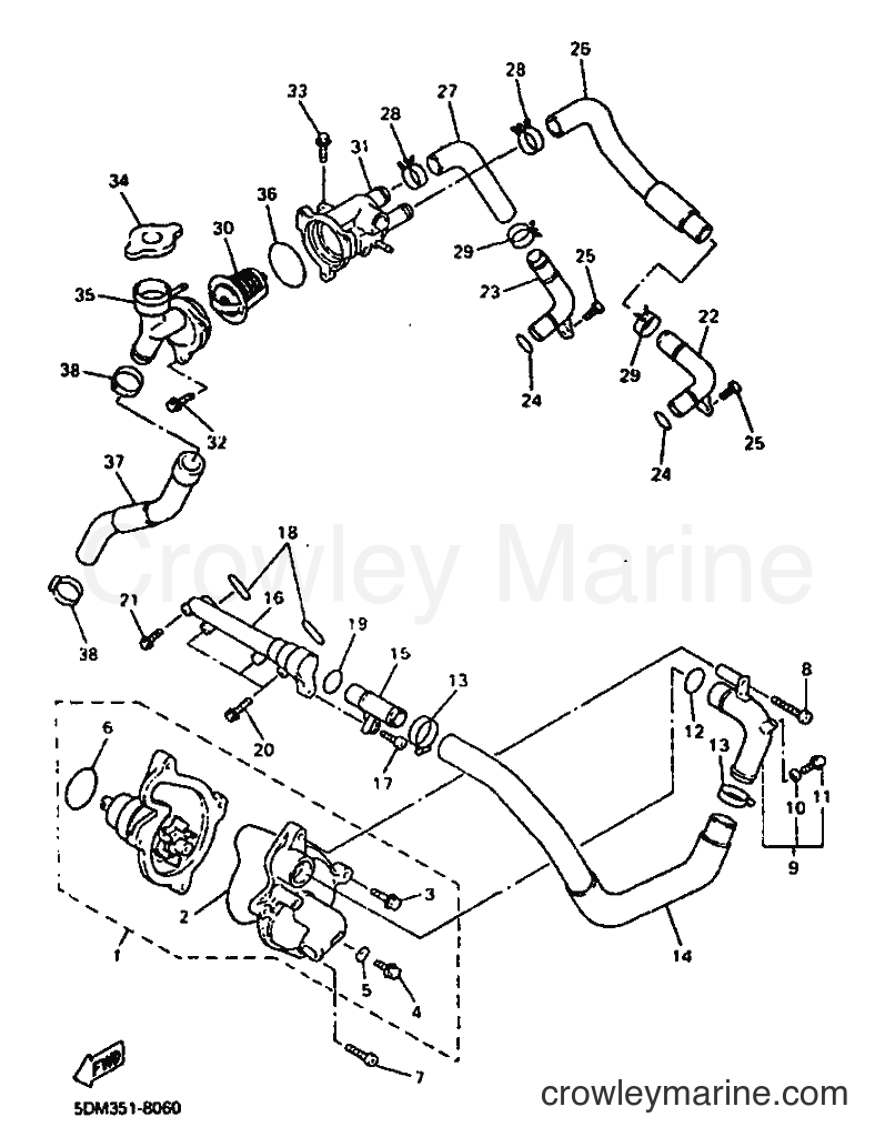 1998 Scooter YH50 - YH50 (5EU7) [010] - WATER PUMP