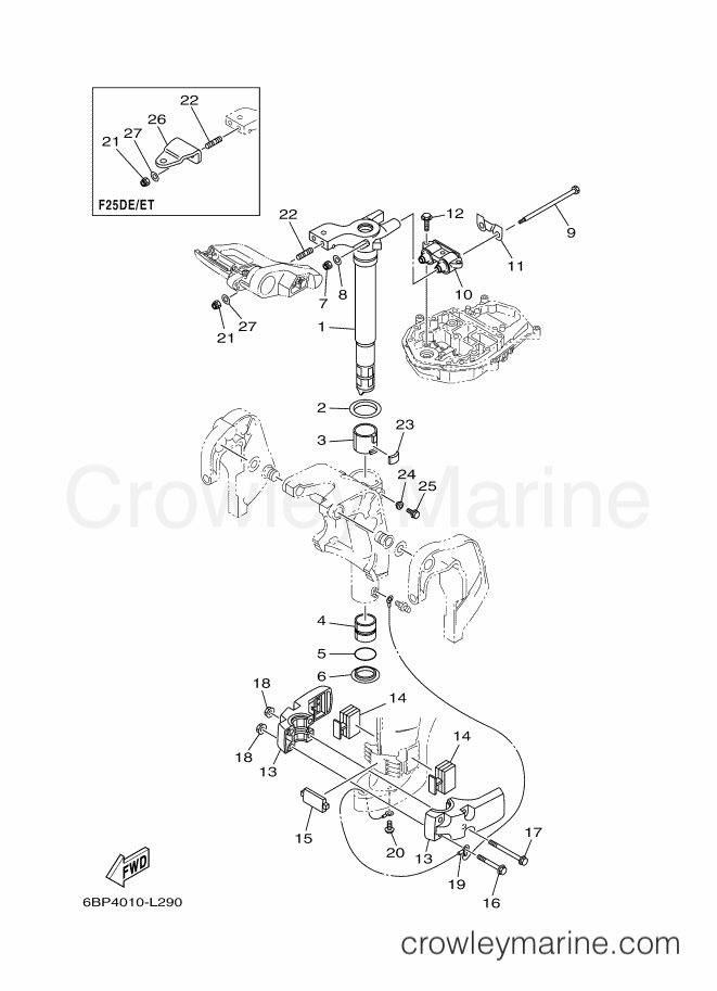 Yamaha Motors F25DEHTX (6BP4) [400] - BRACKET 4