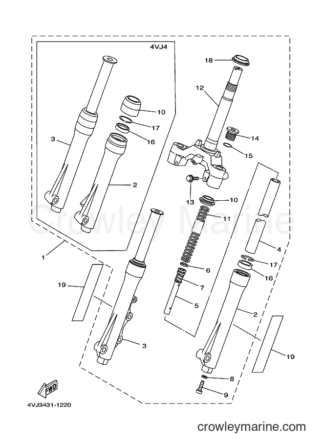 2001 Street Bike V100E - V100E (4VJ4) [010] - FRONT FORK