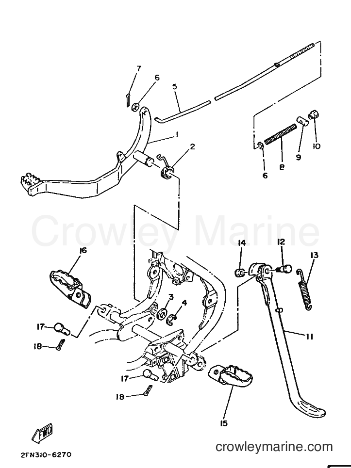 1986 Scooter DT50M - DT50M (2FN) [999] - STAND & FOOTREST