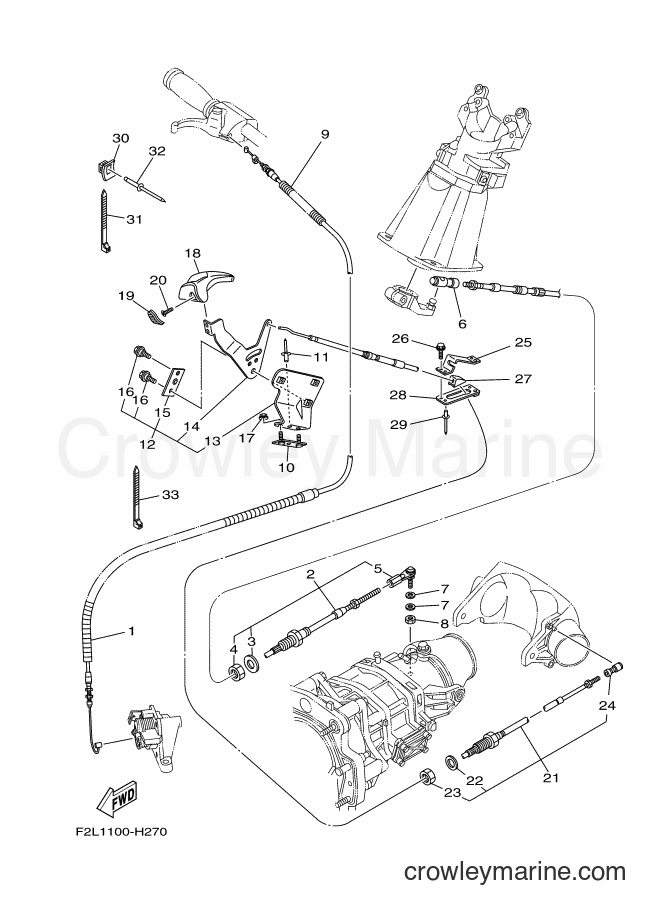 Yamaha Motors VX1100B-H (F2L5) [010] - CONTROL CABLE
