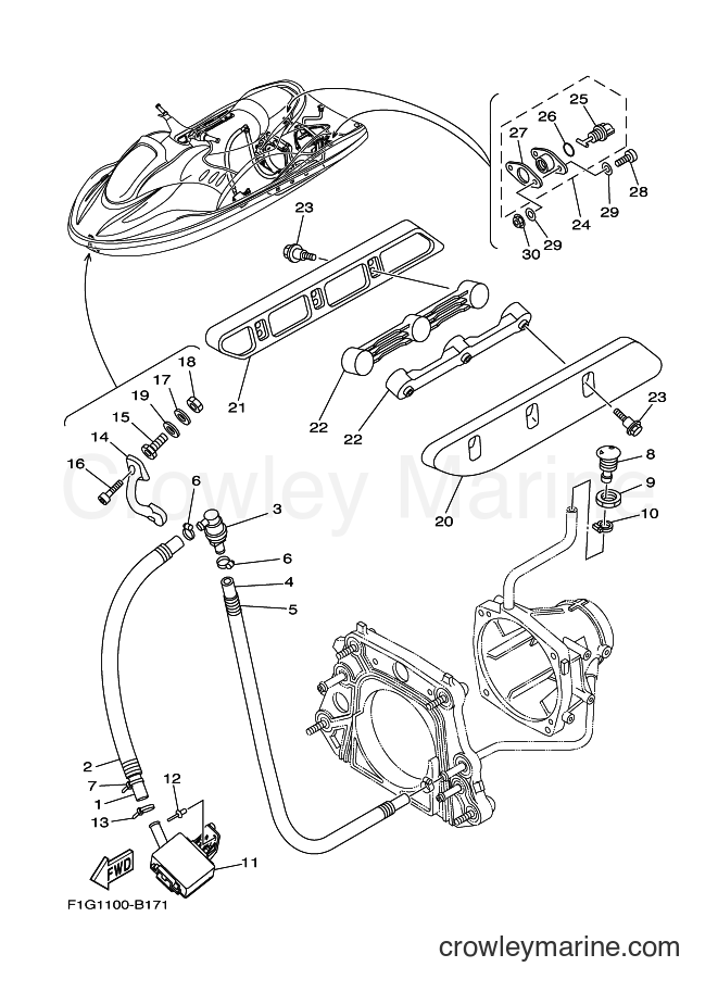 Yamaha Motors JET FOR GP1300 (60TE) [010] - HULL & DECK