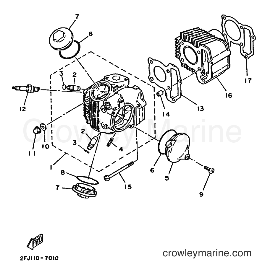 1988 ATV YFM80U - YFM80U (2FJ0) [045] - CYLINDER