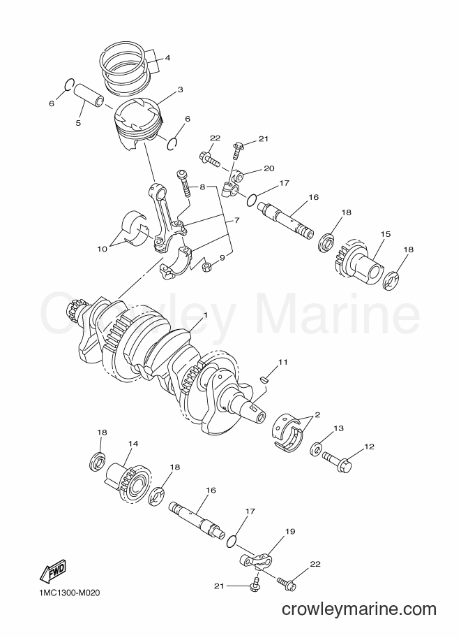 2014 Sport Bike FJR1300A - FJR1300A (1MCE) [010] - CRANKSHAFT & PISTON