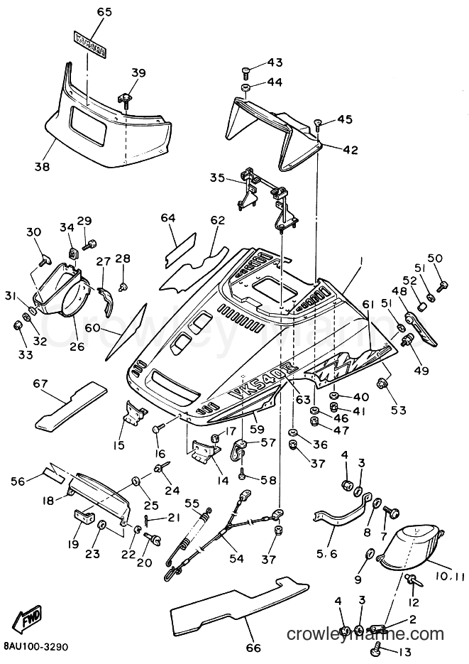 1993 Snowmobile VK540E-2 - VK540E-2 (8AU1) [010] - SHROUD