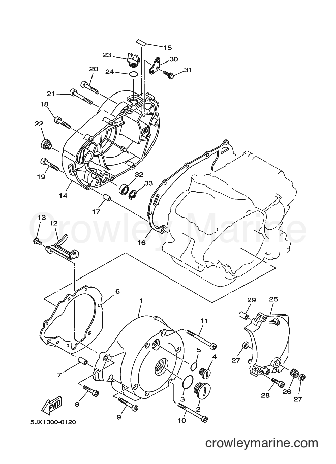 2000 Cruiser XVS125 - XVS125 (5JX1) [010] - CRANKCASE COVER 1