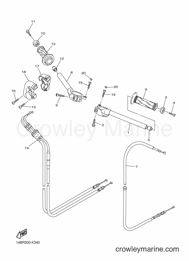 2014 Sport Bike YZF-R1 - YZF-R1 (2SG8) [010] - STEERING HANDLE & CABLE