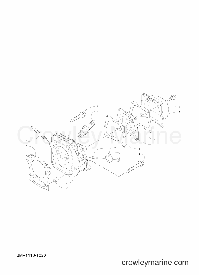 2018 Snowmobile SRX120 - SRX120 (8MV2) [010] - CYLINDER HEAD