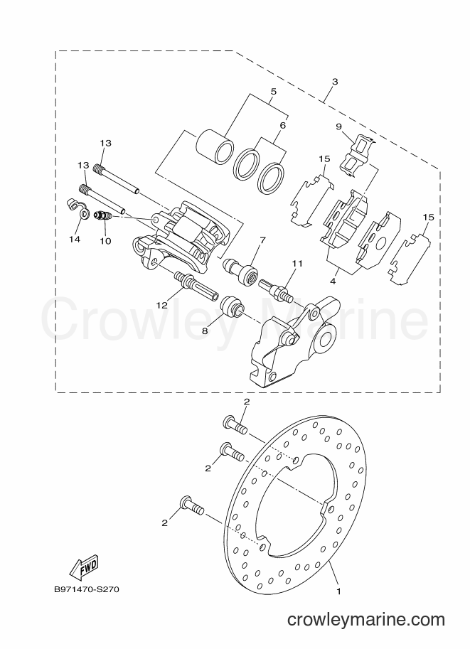 2017 Street Bike YZF155 - YZF155 (B9B2) [010] - REAR BRAKE CALIPER
