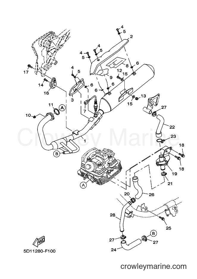 Yamaha Motors YBR250 (5D11) [010] - EXHAUST