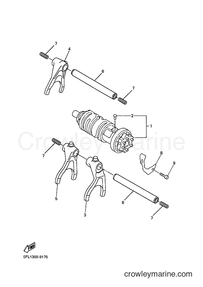 1999 Sport Bike YZF-R7 - YZF-R7 (5FL1) [010] - SHIFT CAM & FORK