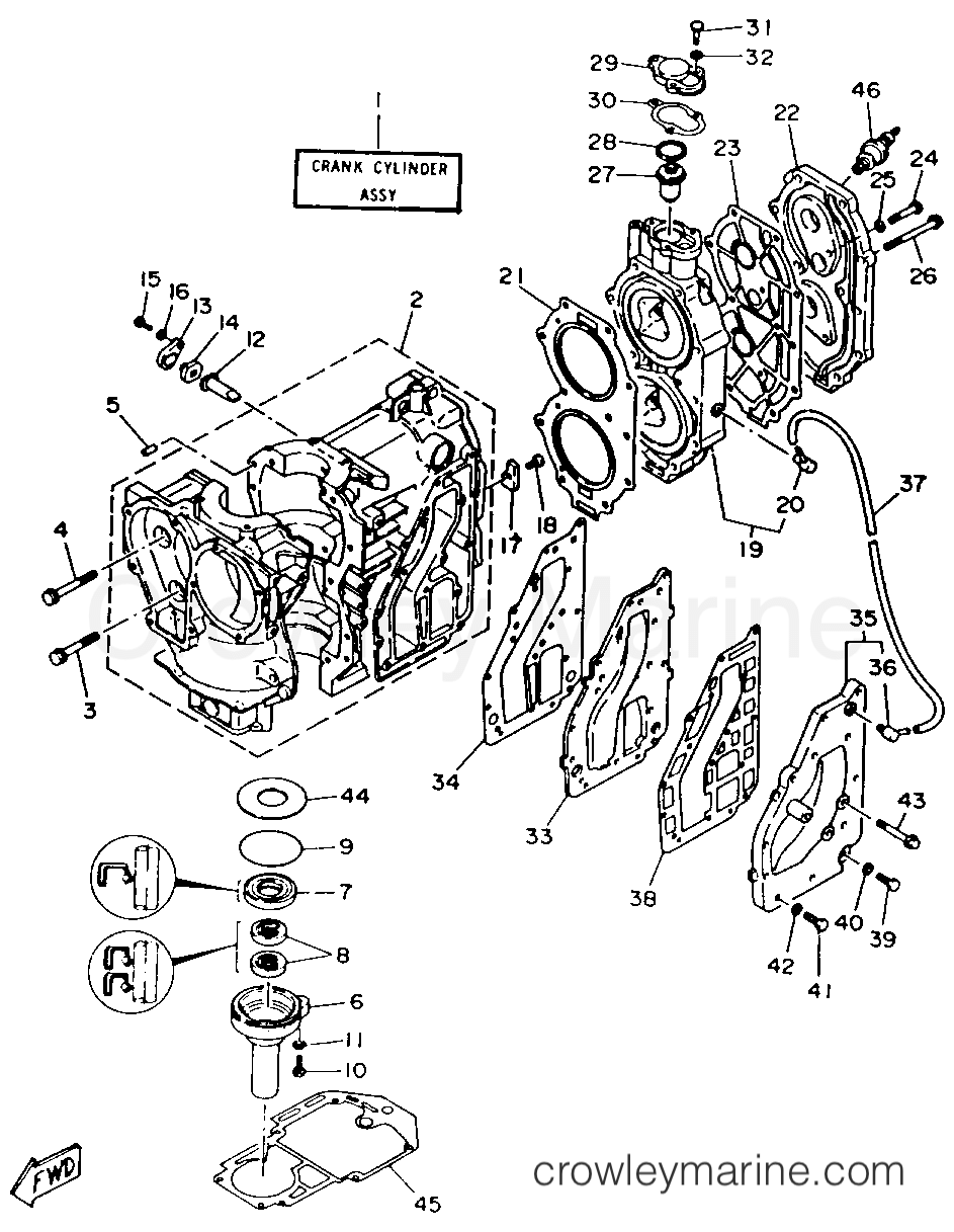 Yamaha Motors C30ELRR - CYLINDER CRANKCASE