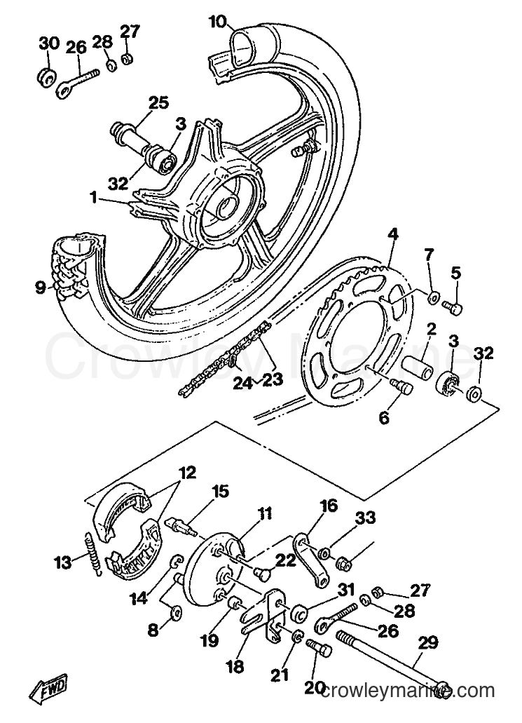 1989 Scooter ME50 - ME50 (3UD1) [999] - REAR WHEEL