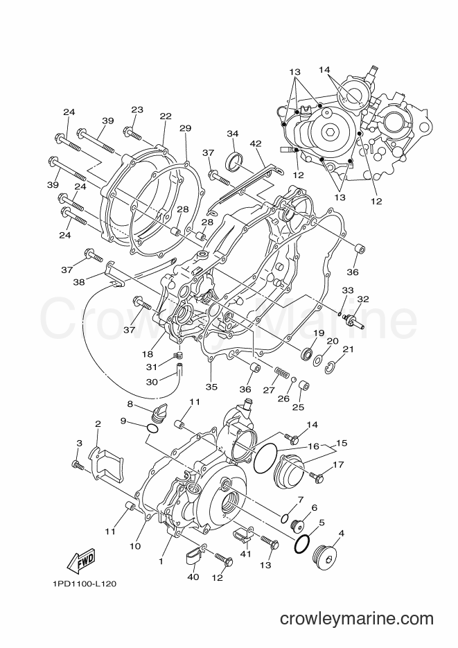 2012 ATV YFZ450 - YFZ450 (1PD2) [010] - CRANKCASE COVER 1