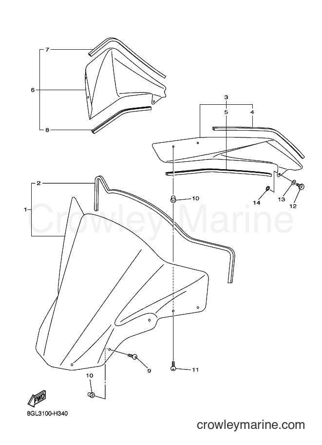 Yamaha Motors RFX10R (8GL3) [020] - WINDSHIELD