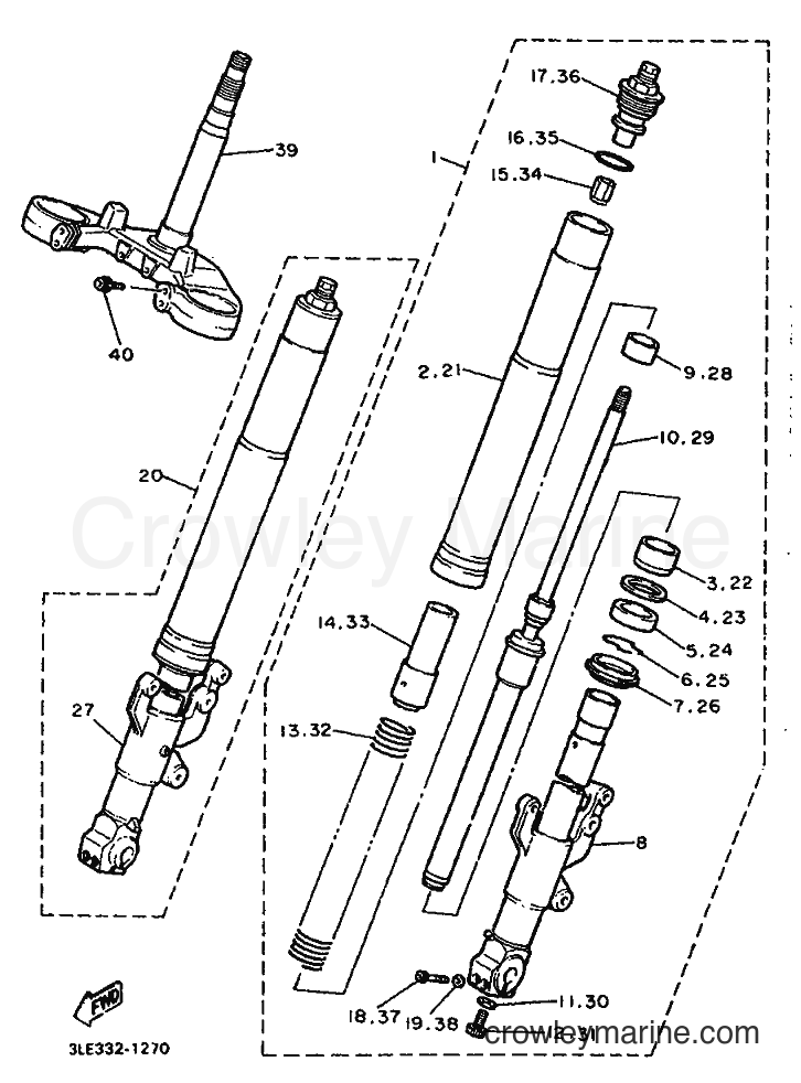 1991 Sport Bike FZR1000 - FZR1000 (3LK9) [010] - FRONT FORK
