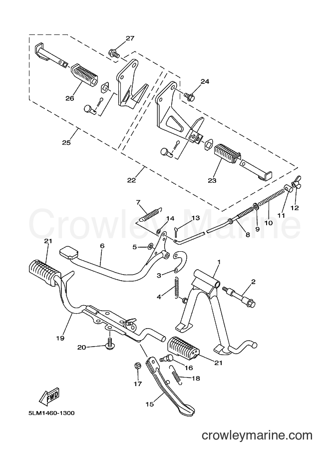 2001 Scooter T105SE - T105SE (5LM1) [010] - STAND & FOOTREST