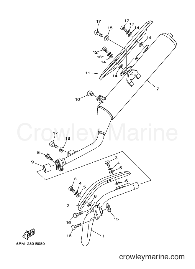 2004 Dirt Bike XTZ125E - XTZ125E (5YM3) [010] - EXHAUST